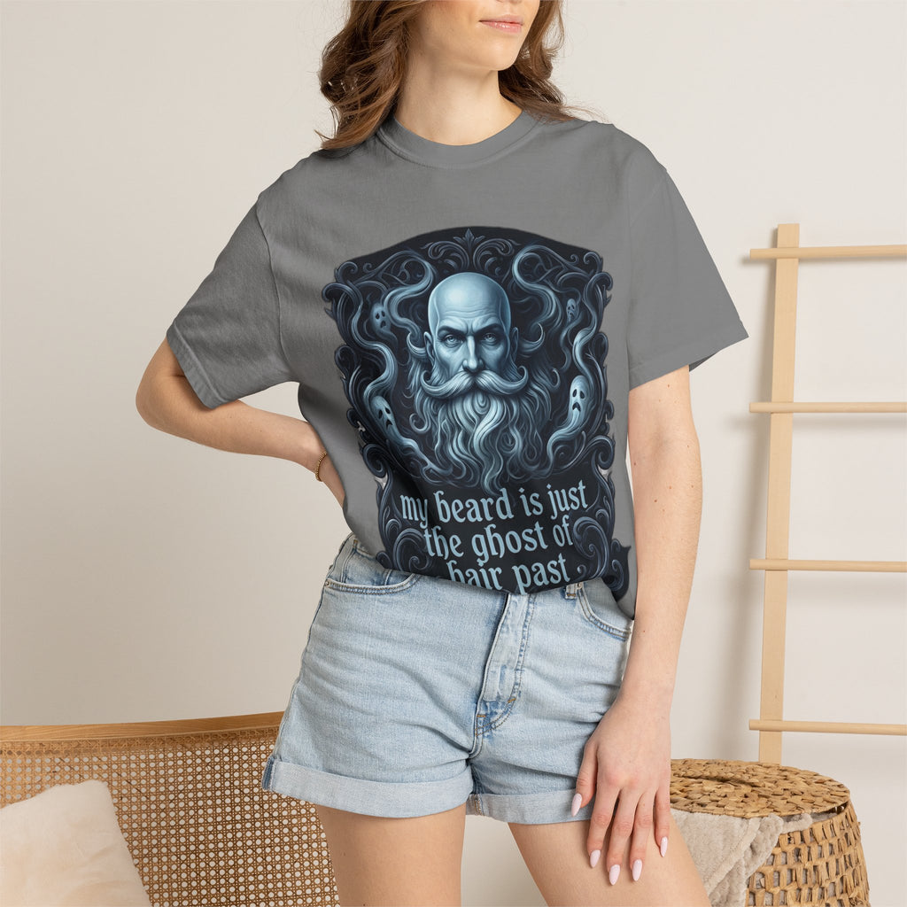 Graphic T-Shirt — 'My Beard Is Just the Ghost of Hair Past' Vintage Skull Design
