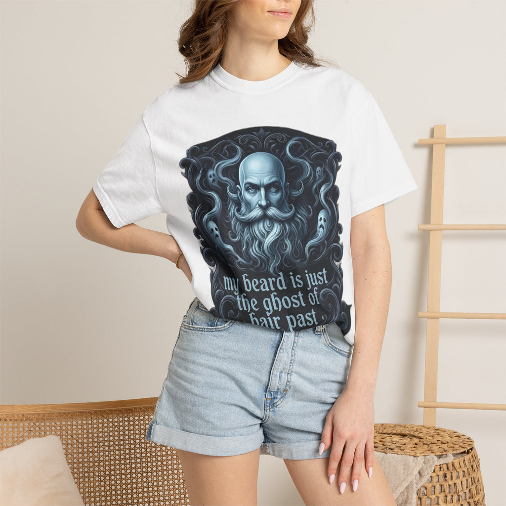 Graphic T-Shirt — 'My Beard Is Just the Ghost of Hair Past' Vintage Skull Design