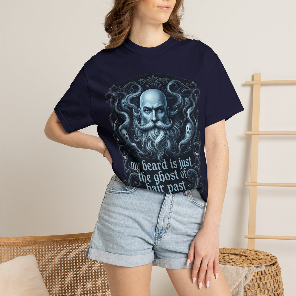 Graphic T-Shirt — 'My Beard Is Just the Ghost of Hair Past' Vintage Skull Design