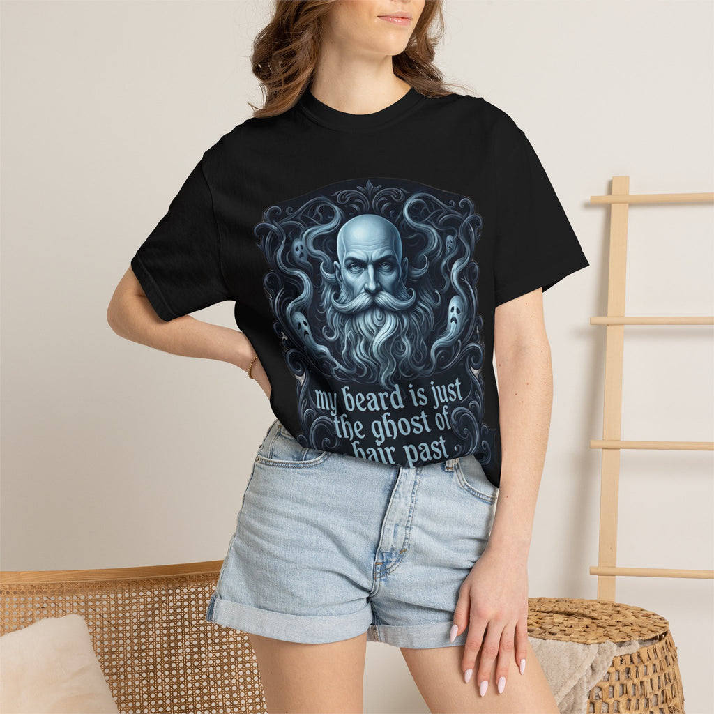 Graphic T-Shirt — 'My Beard Is Just the Ghost of Hair Past' Vintage Skull Design