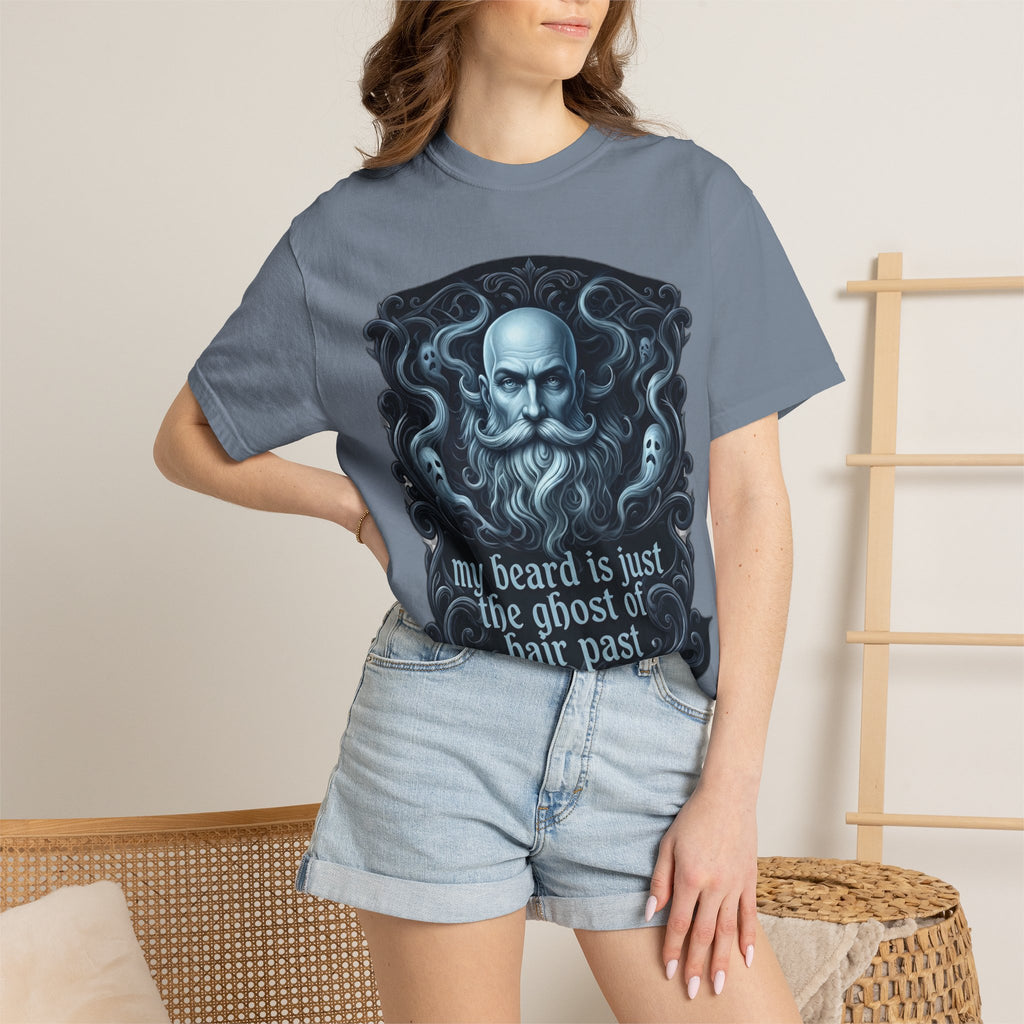 Graphic T-Shirt — 'My Beard Is Just the Ghost of Hair Past' Vintage Skull Design